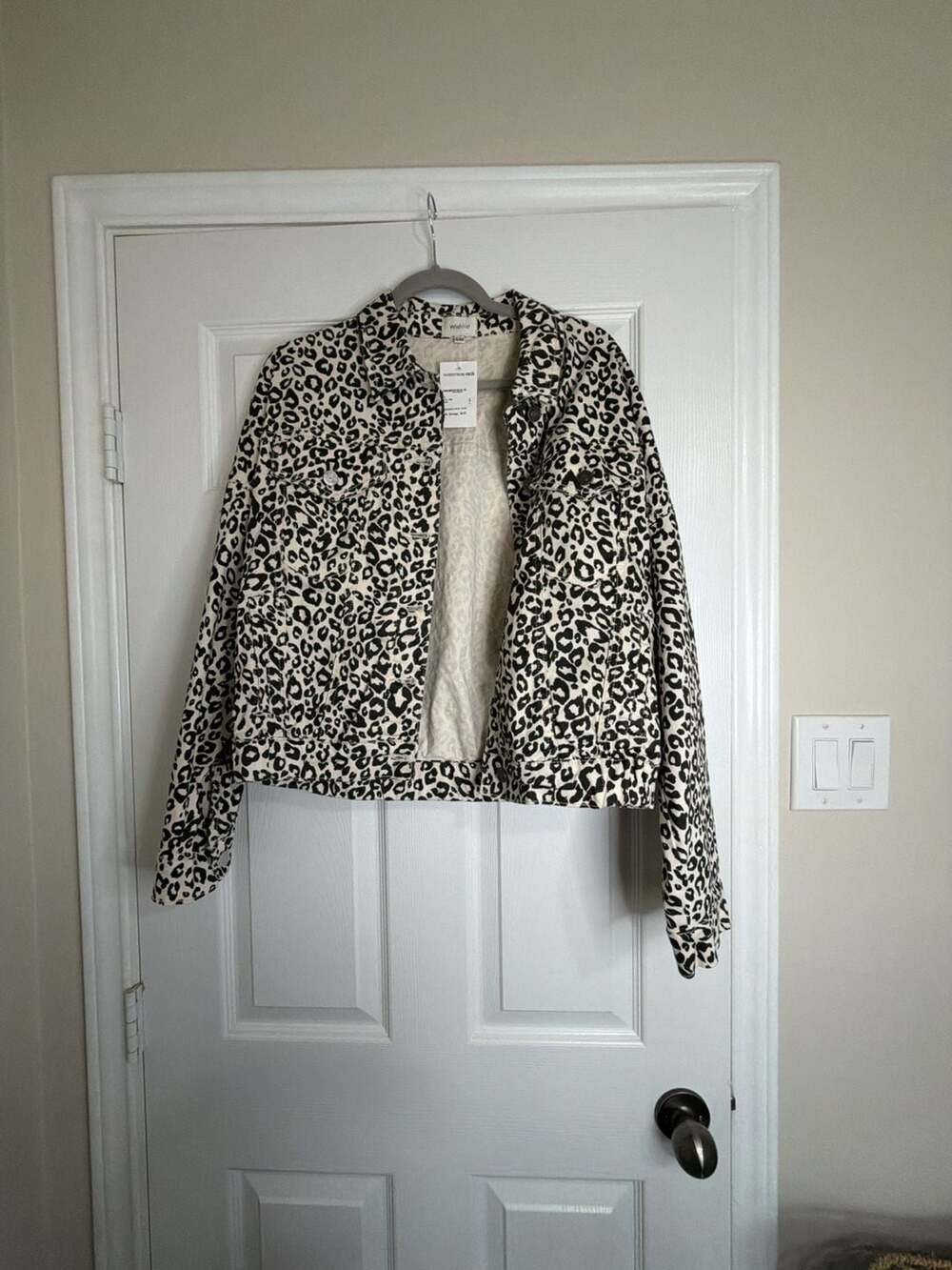 Wishlist Leopard Print Denim Jacket Size S/M
